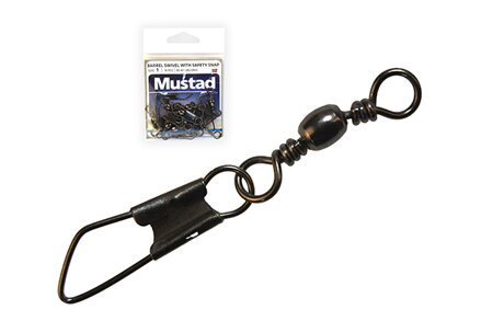MUSTAD BARREL SWIVEL WITH SAFETY SNAP OTOČNÝ KĹB S BEZPEČNOSTNOU KARABÍNKOU