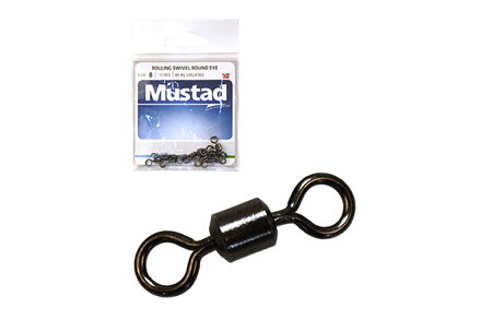 MUSTAD ROTAČNÝ OBRATLÍK S OKRÚHLYM OČKOM BLACK NICKEL