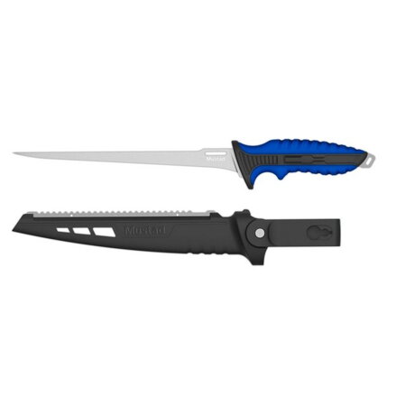 MUSTAD 9inch 46 STAINLESS STEEL ULTRA FLEX FILLET KNIFE - POLISHED BLADE FINISH BLUE