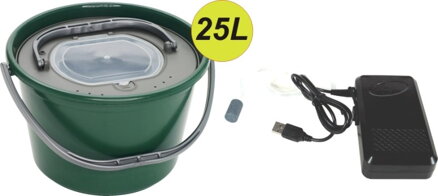 Okysličovač AA Batterie alebo USB + Vedro 25L