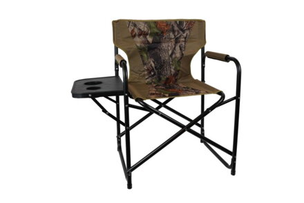 Camo stolička s táckou a putkom na nosenie