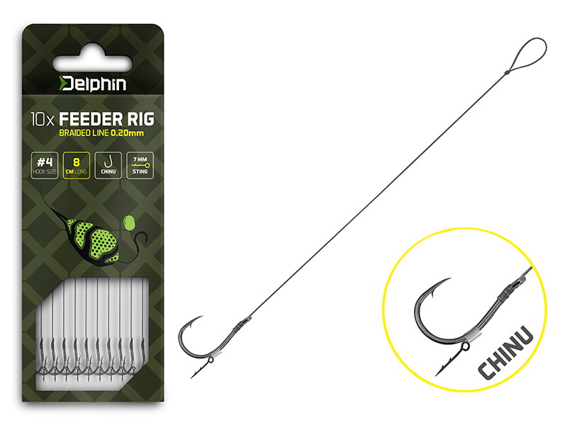 Feedrový nadväzec Delphin Braided Sting / 10ks - 12cm/0,20mm/Chinu #6
