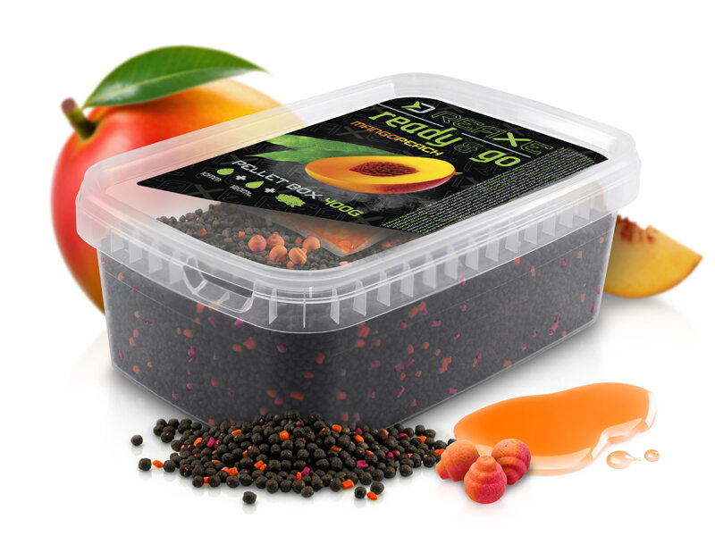 Pellet box Delphin Reaxe READY&GO - Mango-Broskyňa/400g