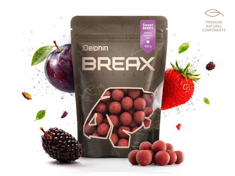 Boilies Delphin BreaX / SweetBERRY - Moruša-Jahoda-Slivka/20mm/300g