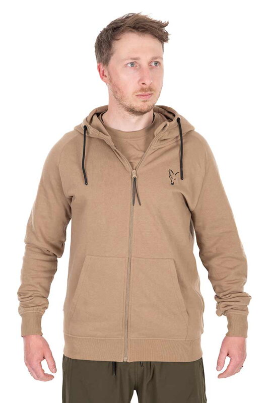 Fox Collection LW Zip Hoody - Tan Ltd Fox Collection LW Zip Hoody - Tan Ltd