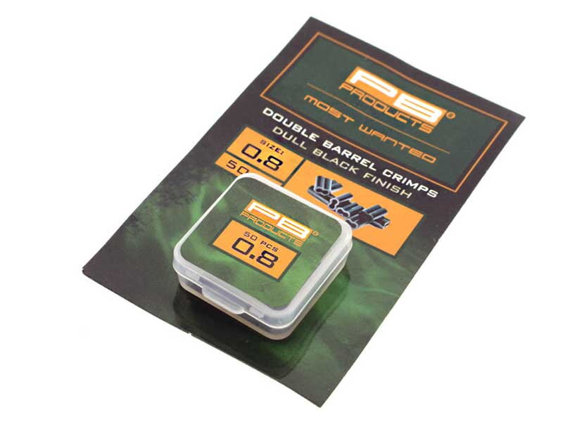 27204 PB Products Double Barrel Crimps 0,8mm/5mm dull black 50ks/bal