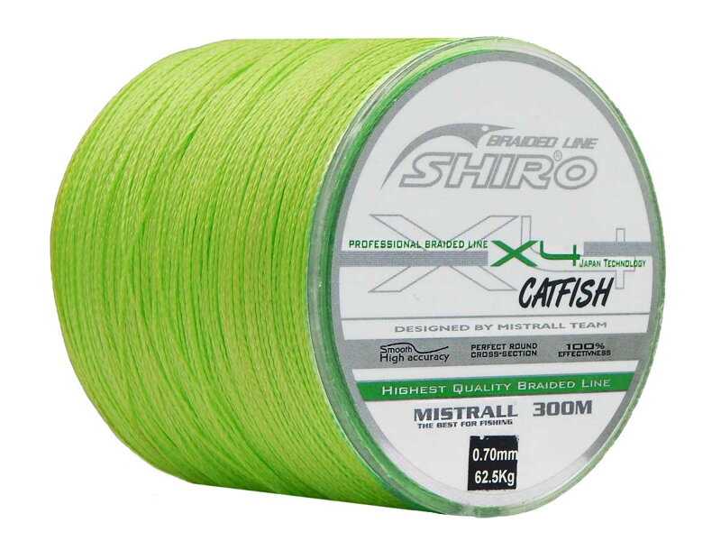 Mistrall Shiro Catfish 300m 0,80mm fluo zelená 72,6kg
