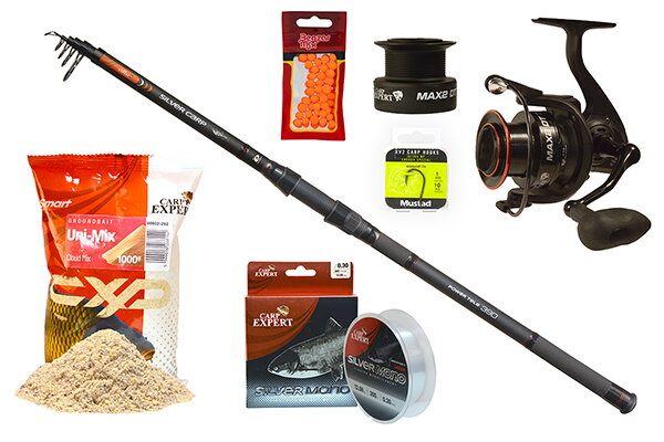 CARP EXPERT TOLSTOLOBIK POWER TELE PRAKTICKÝ TELE SET S KŔMNOU ZMESOU