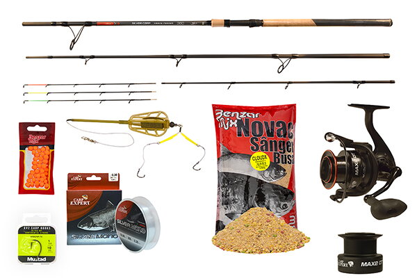 CARP EXPERT TOLSTOLOBIK HEAVY FEEDER 4,20 M RAPID SET S KŔMNOU ZMESOU A MONTÁŽOU
