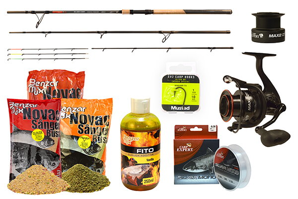 CARP EXPERT SILVER CARP HEAVY FEEDER 3,60 M SET S VÝBEROM KŔMNYCH ZMESÍ