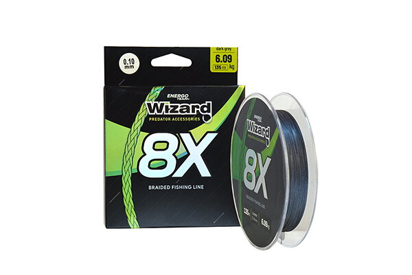 WIZARD-8X TMAVOSIVÁ PLETENÁ ŠNÚRA