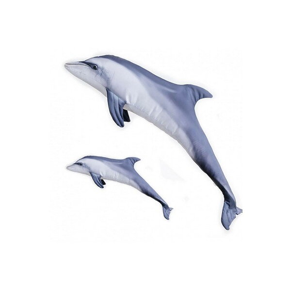 VANKÚŠ V TVARE RYBY - DELFÍN - GREY 125 CM