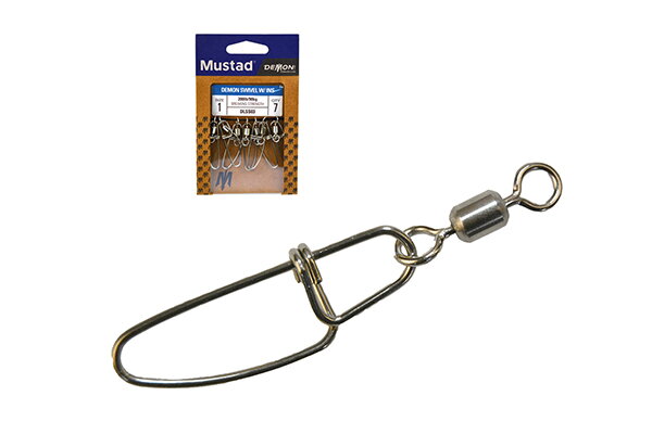MUSTAD NEREZOVÝ ROLLING OBRATLÍK S POISTNÝM KLIPOM