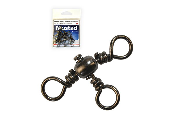 MUSTAD BARREL THREE WAY CROSS SWIVEL TROJCESTNÝ OTOČNÝ KĹB