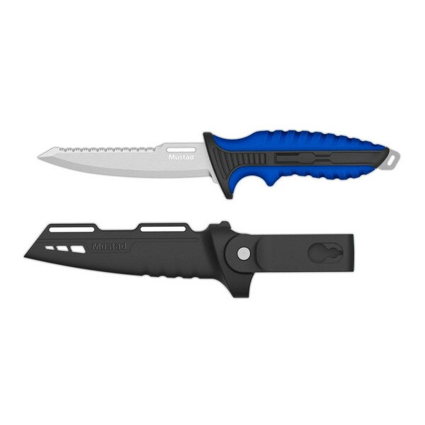 MUSTAD 5inch 46 STAINLESS STEEL BAIT KNIFE- POLISHED BLADE FINISH BLUE