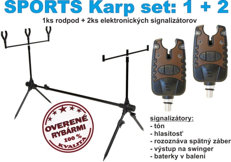 SPORTS KARP set Rodpod + 2ks el. signalizátor záberu SPORTS KARP set Rodpod + 2ks el. signalizátor záberu