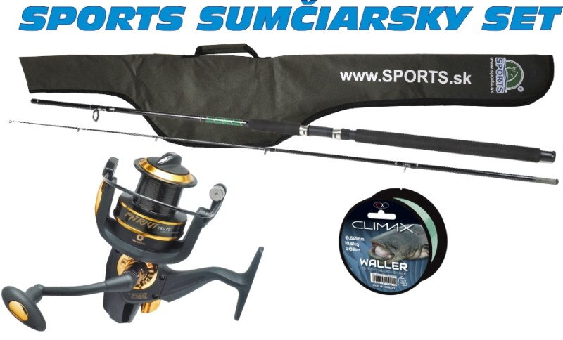 Sumčiarsky SET prút 2,4m + navijak so silonom a púzdrom
