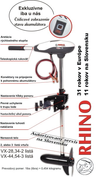 Elektrický lodný motor Rhino VX Elektrický lodný motor Rhino VX