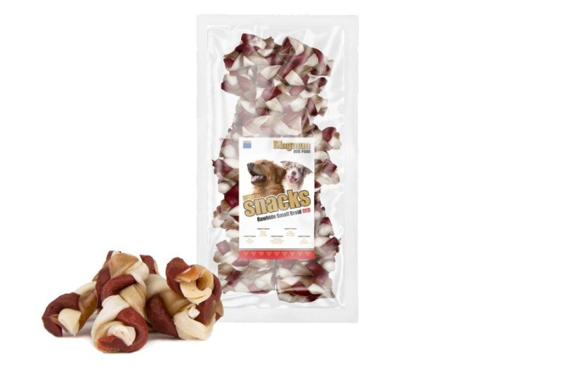 Pre psov Rawhide Small braid 6,5cm 40ks RED Pre psov Rawhide Small braid 6,5cm 40ks RED